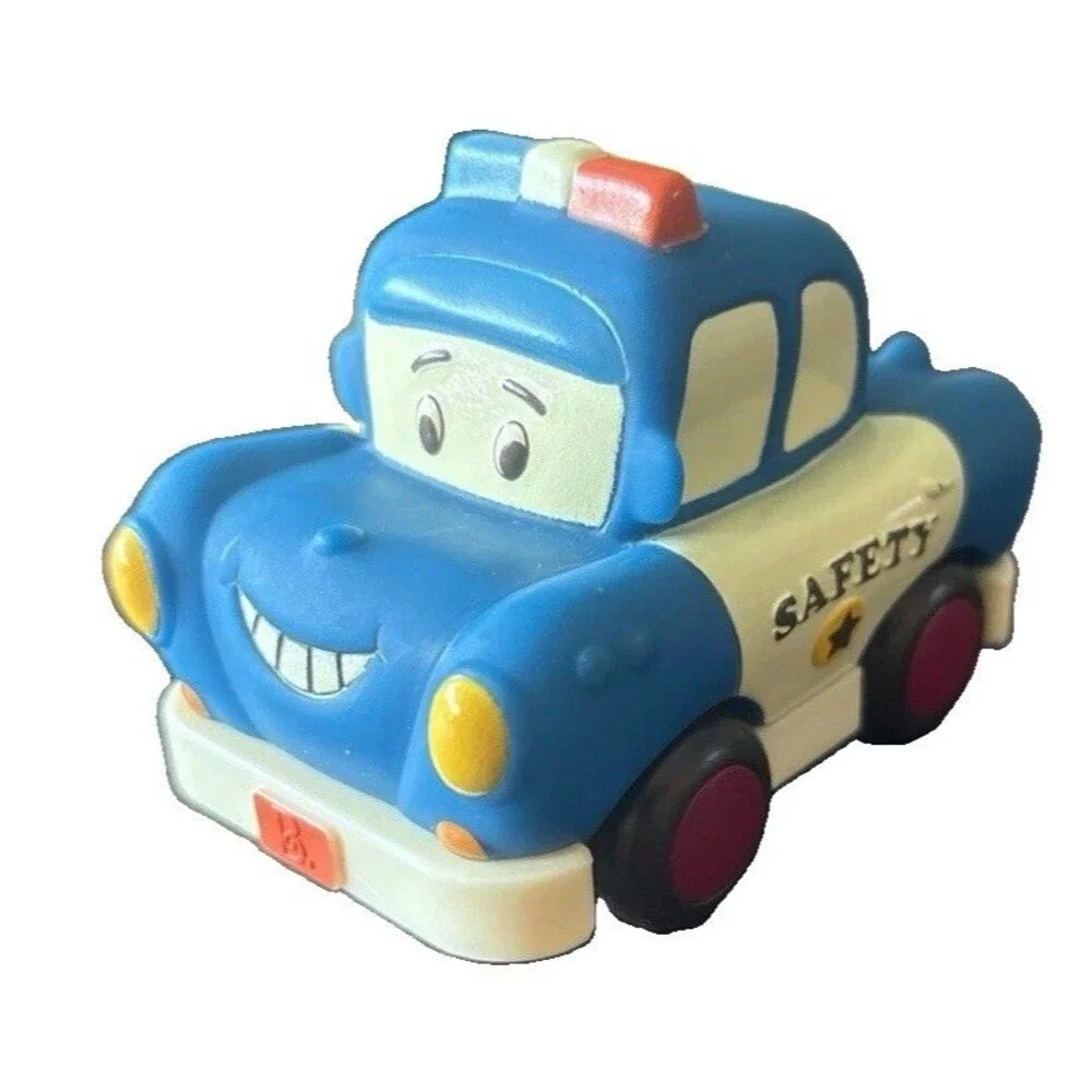 B. Toys Mini Wheeee-is Battat Pull Back Police Car Safety Sam EUC Tested